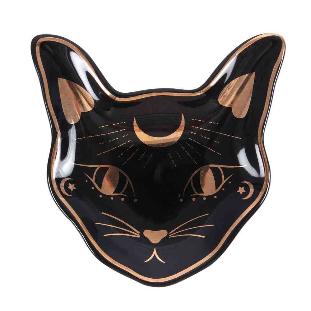 Something Different - Mystic Mog Cat Face Plateau à bijoux/Trinket dish - Multicolore